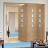 Bespoke Thrufold Palermo Oak Glazed Folding 3+0 Door - Prefinished