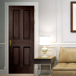 Image: prefinished bespoke victorian oak 4 panel door