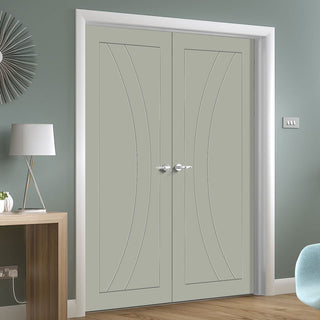 Image: Prefinished Bespoke Salerno Flush Door Pair - Choose Your Colour