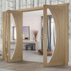 Bespoke Thrufold Salerno Oak Glazed Folding 2+1 Door - Prefinished