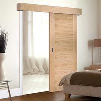 Bespoke Thruslide Surface Sofia Oak Flush Door - Sliding Door and Track Kit - Prefinished