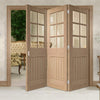 Bespoke Thrufold Suffolk Oak 6 Pane Glazed Folding 3+0 Door - Prefinished