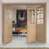 Bespoke Thrufold Suffolk Oak 6 Pane Glazed Folding 2+1 Door - Prefinished