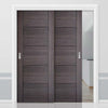 Bespoke Thruslide Vancouver Ash Grey Door - 2 Sliding Doors and Frame Kit - Prefinished