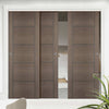 Bespoke Thruslide Vancouver Chocolate Grey Door - 3 Sliding Doors and Frame Kit - Prefinished