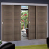 Bespoke Thruslide Vancouver Chocolate Grey Door - 4 Sliding Doors and Frame Kit - Prefinished