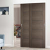 Bespoke Thruslide Vancouver Chocolate Grey Door - 2 Sliding Doors and Frame Kit - Prefinished
