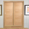 Bespoke Thruslide Vancouver Oak 5P Flush Door - 2 Sliding Doors and Frame Kit - Prefinished