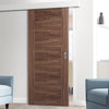 Bespoke Thruslide Surface Vancouver Walnut 5P Flush Door - Sliding Door and Track Kit - Prefinished