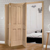 Bespoke Thrufold Victorian Oak 4 Panel Folding 3+0 Door - No Raised Mouldings - Prefinished