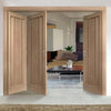 Bespoke Thrufold Worcester Oak 3 Panel Folding 2+1 Door - Prefinished