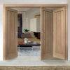 Bespoke Thrufold Worcester Oak 3 Panel Folding 2+1 Door - Prefinished