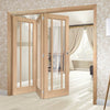 Bespoke Thrufold Worcester Oak 3 Pane Glazed Folding 3+0 Door