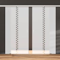 Double Glass Sliding Door - Bilston 8mm Obscure Glass - Clear Printed Design - Planeo 60 Pro Kit