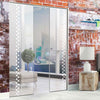 Bilston 8mm Clear Glass - Obscure Printed Design - Double Absolute Pocket Door