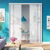 Bilston 8mm Obscure Glass - Clear Printed Design - Double Evokit Pocket Door