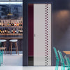 Bilston 8mm Obscure Glass - Clear Printed Design - Single Evokit Glass Pocket Door