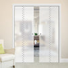 Bilston 8mm Obscure Glass - Obscure Printed Design - Double Evokit Pocket Door