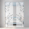 Birch Tree 8mm Obscure Glass - Clear Printed Design - Double Absolute Pocket Door