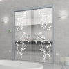 Birch Tree 8mm Clear Glass - Obscure Printed Design - Double Evokit Glass Pocket Door