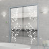 Birch Tree 8mm Clear Glass - Obscure Printed Design - Double Evokit Glass Pocket Door