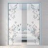 Birch Tree 8mm Obscure Glass - Clear Printed Design - Double Evokit Glass Pocket Door