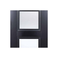 Two Sliding Doors and Frame Kit - Amsterdam Black Primed Door - Clear Glass - Unfinished