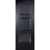Minimalist Wardrobe Door & Frame Kit - Four Amsterdam 3 Panel Black Primed Doors - Unfinished