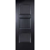 Single Sliding Door & Wall Track - Amsterdam 3 Panel Black Primed Door - Unfinished