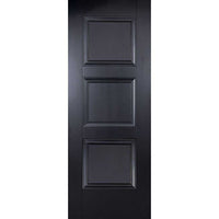 Double Sliding Door & Wall Track - Amsterdam 3 Panel Black Primed Doors - Unfinished