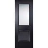 Three Folding Doors & Frame Kit - Arnhem Black Primed 2+1 - Clear Glass - Unfinished