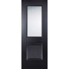 Four Sliding Doors and Frame Kit - Arnhem Black Primed Door - Clear Glass - Unfinished