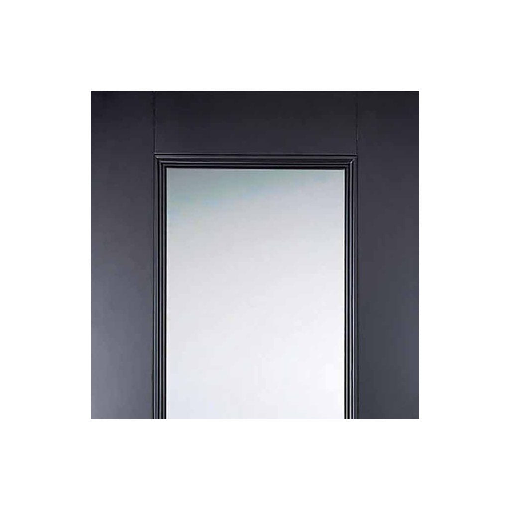 Double Sliding Door & Wall Track - Arnhem Black Primed Doors - Clear Glass - Unfinished