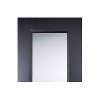 Double Sliding Door & Wall Track - Arnhem Black Primed Doors - Clear Glass - Unfinished