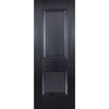 Minimalist Wardrobe Door & Frame Kit - Two Arnhem 2 Panel Black Primed Doors - Unfinished