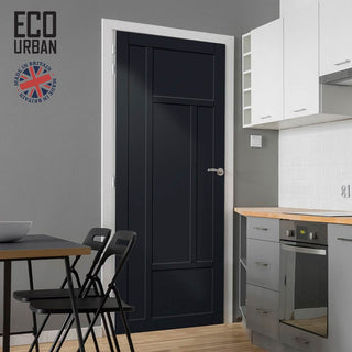 Image: Morningside 5 Panel Solid Wood Internal Door UK Made DD6437 - Eco-Urban® Shadow Black Premium Primed