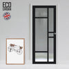 Handmade Eco-Urban Isla 6 Pane Solid Wood Internal Door UK Made DD6429G Clear Glass - Eco-Urban® Shadow Black Premium Primed