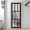 Handmade Eco-Urban Queensland 7 Pane Door DD6424G Clear Glass - Black Premium Primed