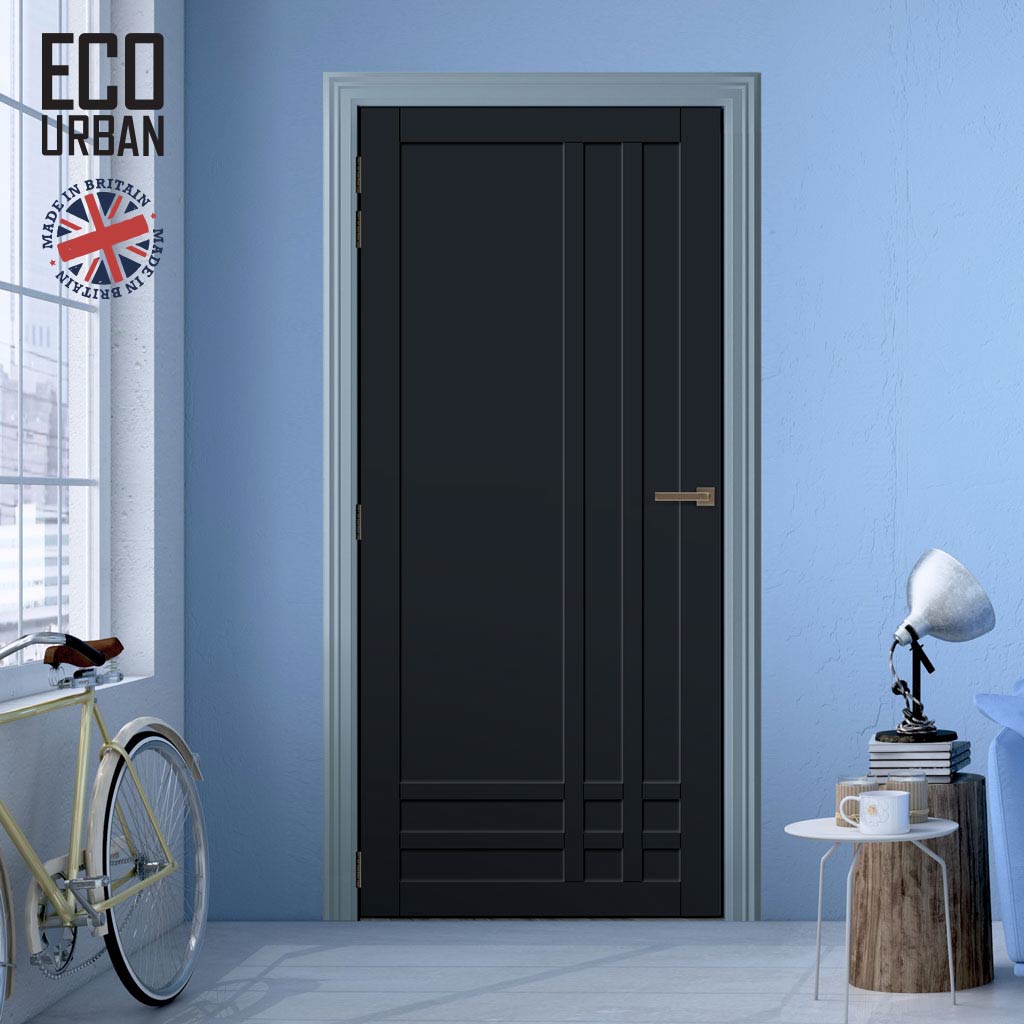 Irvine 9 Panel Solid Wood Internal Door UK Made DD6434 - Eco-Urban® Shadow Black Premium Primed