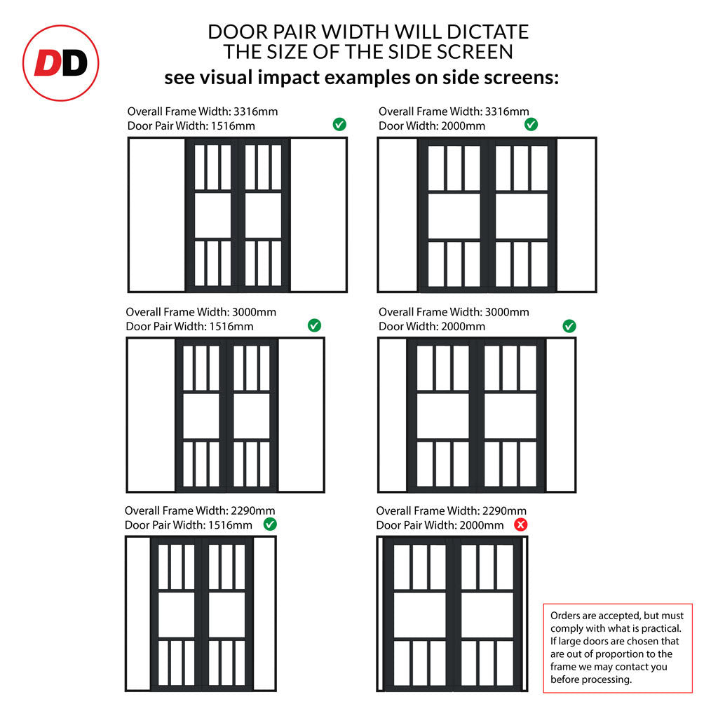 Bespoke Room Divider EcoUrban® Queensland Door Pair DD6424F Frost
