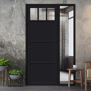Image: Room Divider - Handmade Eco-Urban® Lagos Door DD6427C - Clear Glass - Premium Primed - Colour & Size Options