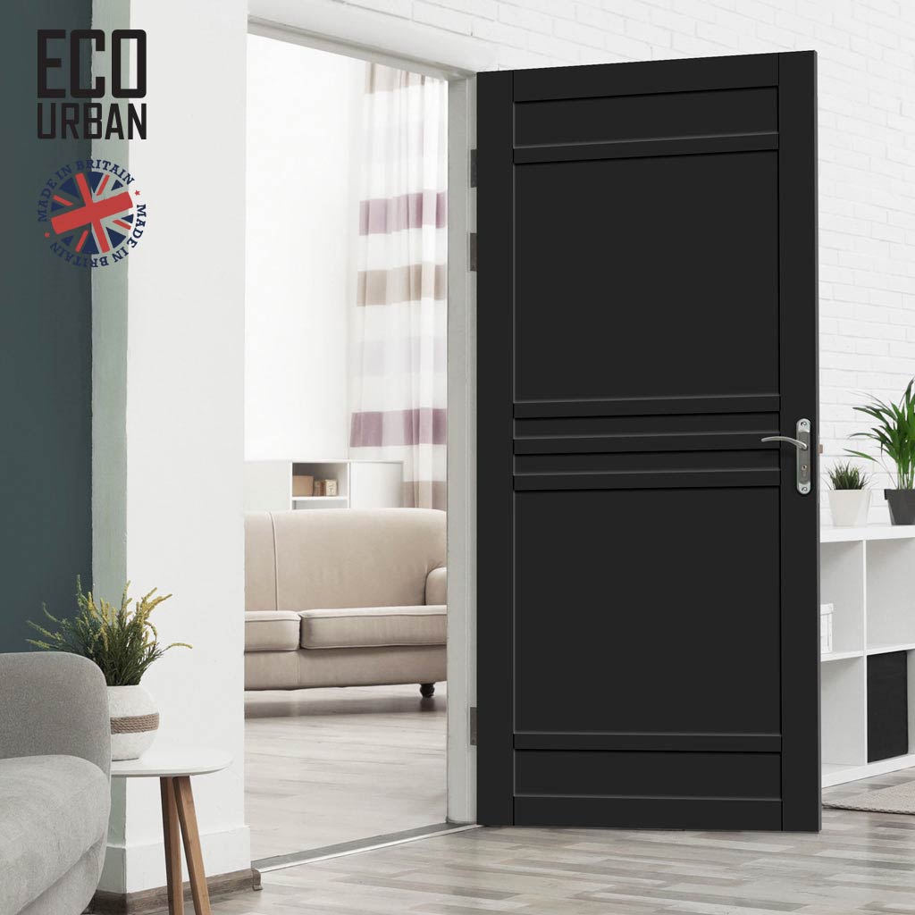 Colorado 6 Panel Solid Wood Internal Door UK Made DD6436 - Eco-Urban® Shadow Black Premium Primed