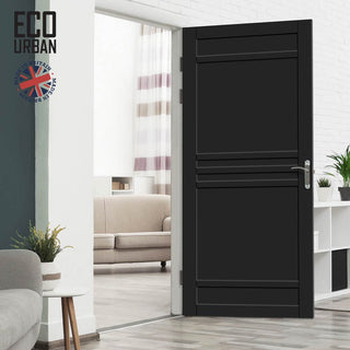 Image: Colorado 6 Panel Solid Wood Internal Door UK Made DD6436 - Eco-Urban® Shadow Black Premium Primed