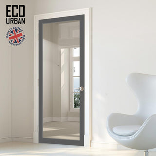 Image: Baltimore 1 Pane Solid Wood Internal Door UK Made DD6301G - Clear Glass - Eco-Urban® Stormy Grey Premium Primed