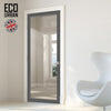 Baltimore 1 Pane Solid Wood Internal Door UK Made DD6301G - Clear Glass - Eco-Urban® Stormy Grey Premium Primed