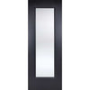 Three Folding Doors & Frame Kit - Eindhoven Black Primed 2+1 - Clear Glass - Unfinished
