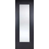 Five Folding Doors & Frame Kit - Eindhoven Black Primed 3+2 - Clear Glass - Unfinished