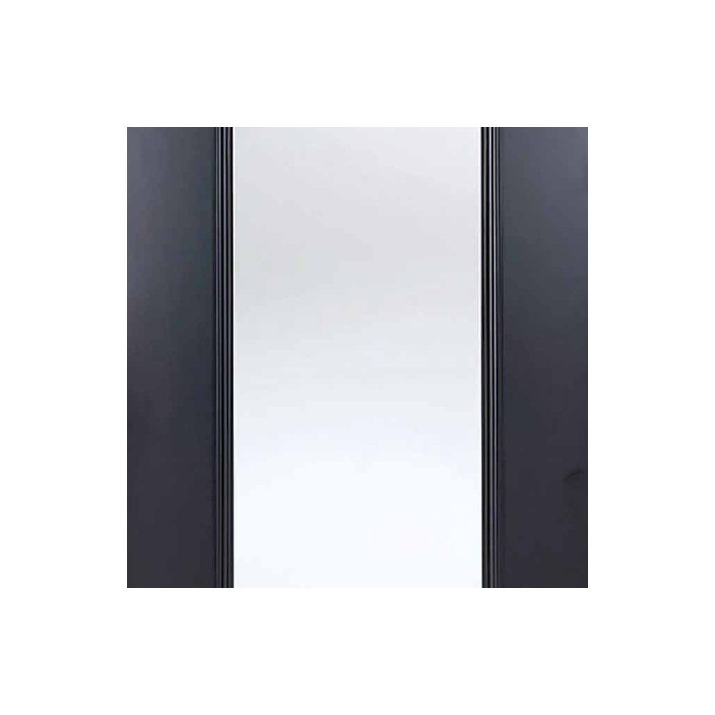 Two Sliding Doors and Frame Kit - Eindhoven Black Primed Door - Clear Glass - Unfinished