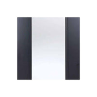 Two Sliding Doors and Frame Kit - Eindhoven Black Primed Door - Clear Glass - Unfinished