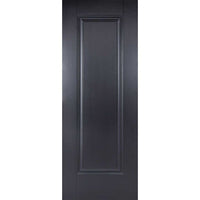 Double Sliding Door & Wall Track - Eindhoven 1 Panel Black Primed Doors - Unfinished
